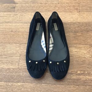Burberry Suede Black Flats